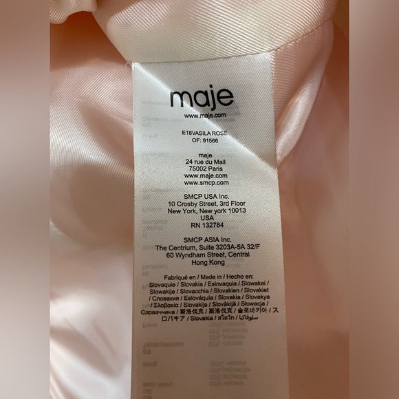 MAJE Vasila Double-breasted Satin Blazer in Pink Size 36 - Picture 10 of 16